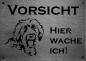 Preview: Edelstahl Warnschild Labradoodle VORSICHT Hier wache ich!